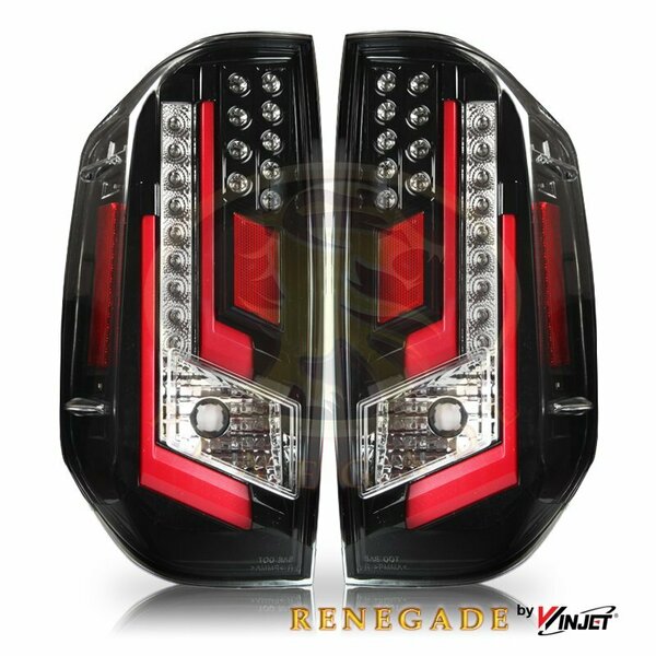 Renegade Led Tail Light - Glossy Black / Clear & Red Glow Bar CTRNG0377-GBC-RG